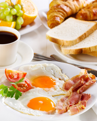 Kostenloses Breakfast with espresso and orange juice Wallpaper für 240x400