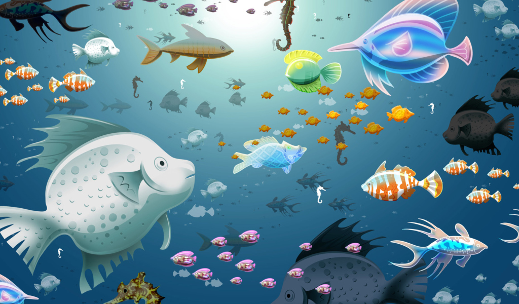 Virtual Fish Tank Aquarium wallpaper 1024x600