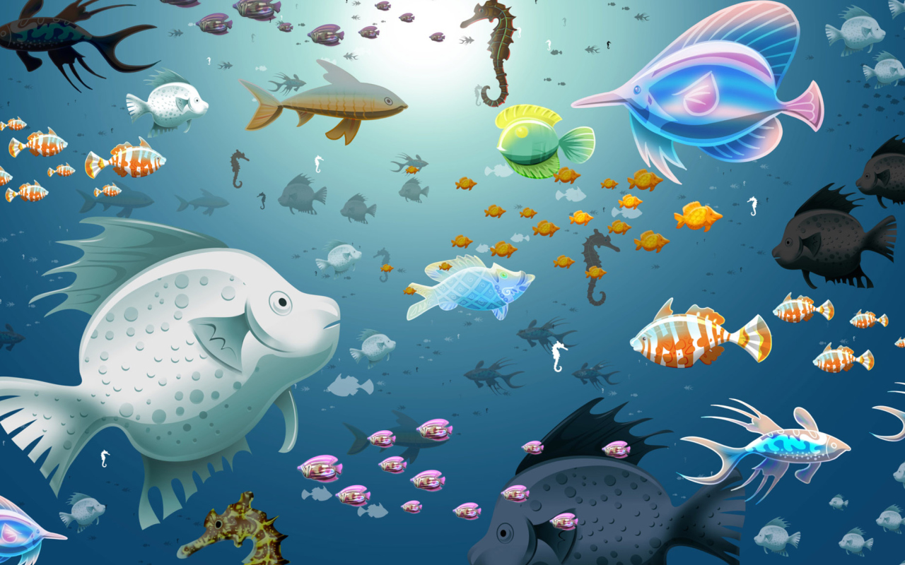 Das Virtual Fish Tank Aquarium Wallpaper 1280x800