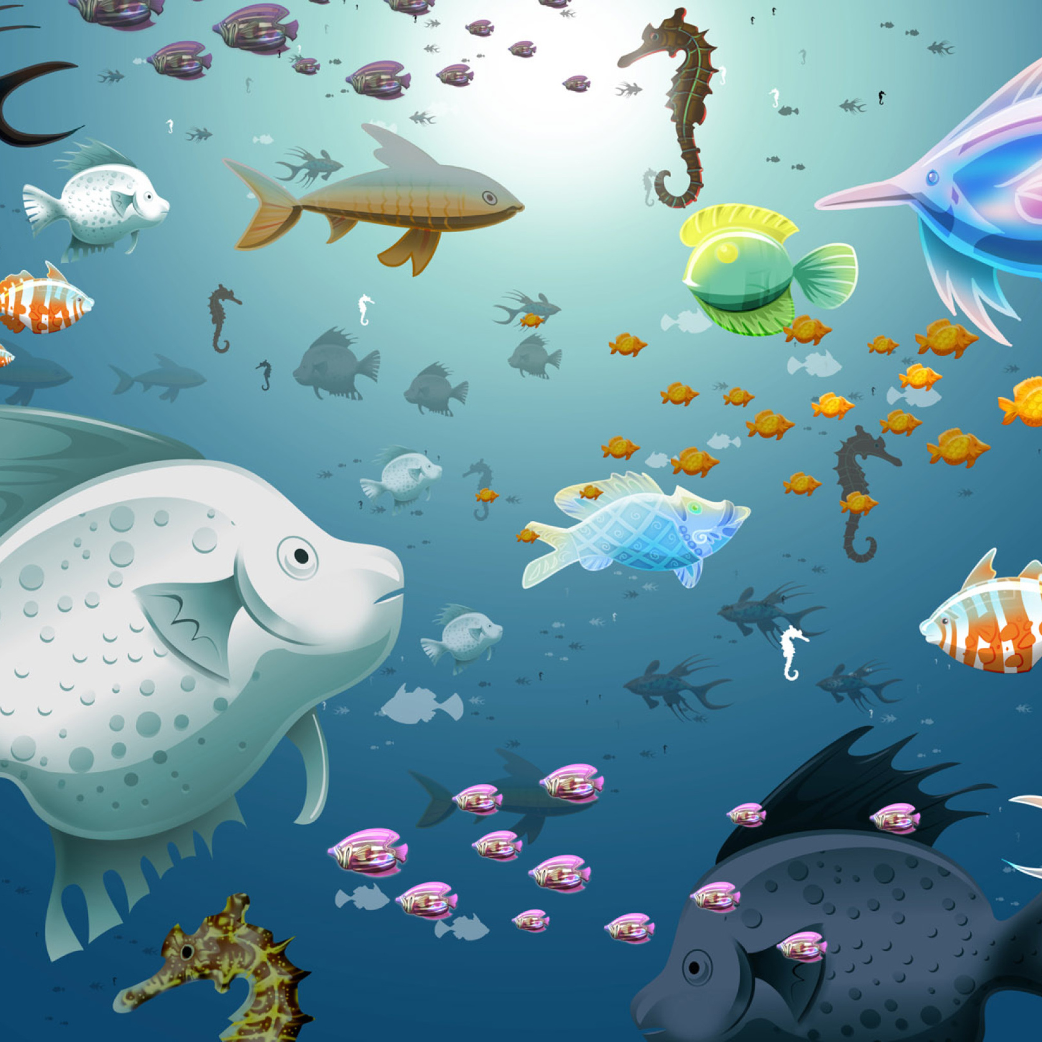Fondo de pantalla Virtual Fish Tank Aquarium 2048x2048