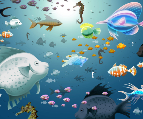 Sfondi Virtual Fish Tank Aquarium 480x400