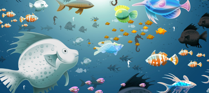 Sfondi Virtual Fish Tank Aquarium 720x320