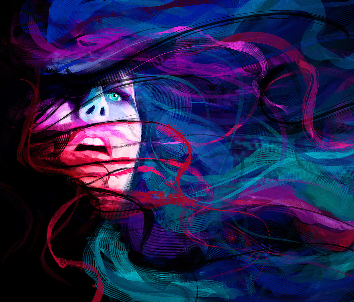 Screenshot №1 pro téma Girl Face Creative Abstraction 1200x1024