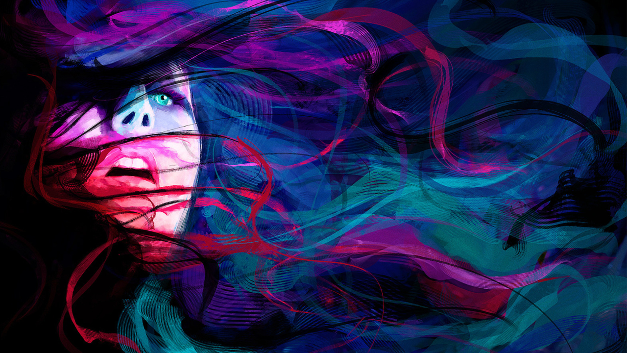 Screenshot №1 pro téma Girl Face Creative Abstraction 1280x720