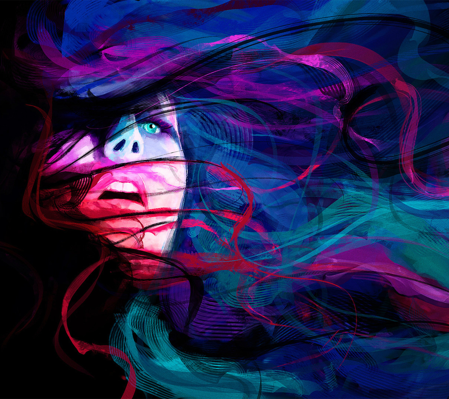 Girl Face Creative Abstraction screenshot #1 1440x1280