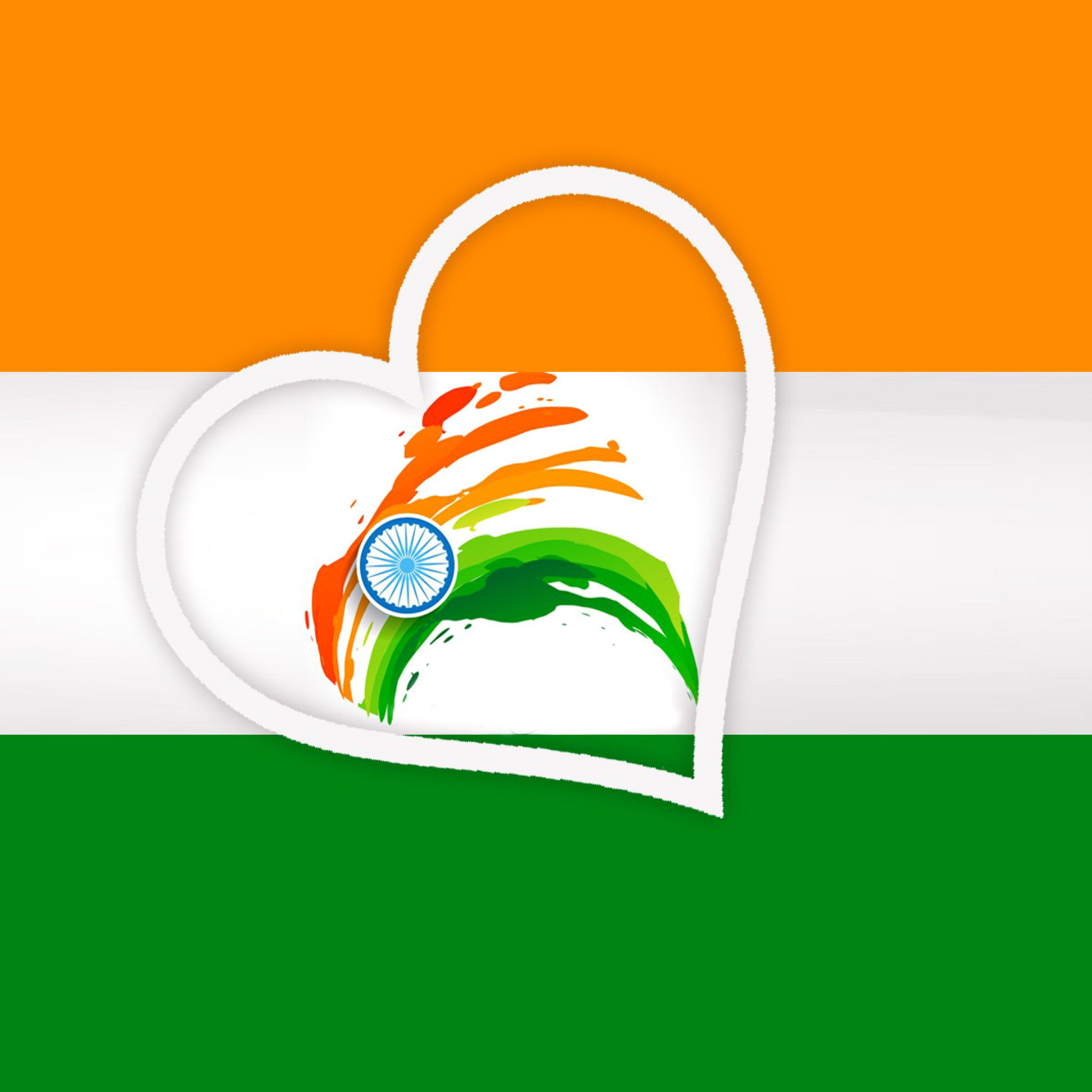 Fondo de pantalla Happy Independence Day of India Flag 2048x2048