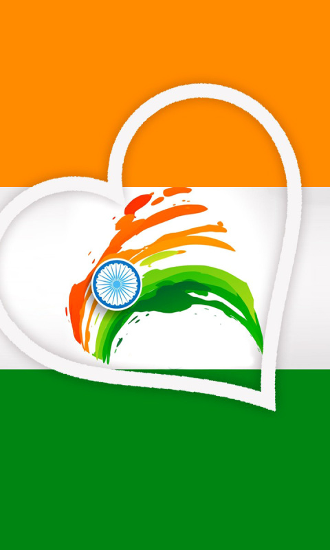 Happy Independence Day of India Flag wallpaper 480x800