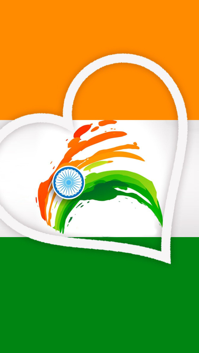 Happy Independence Day of India Flag wallpaper 640x1136