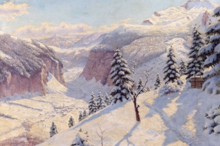 Beautiful Winter In Boris Bessonov Painting - Obrázkek zdarma pro 960x800