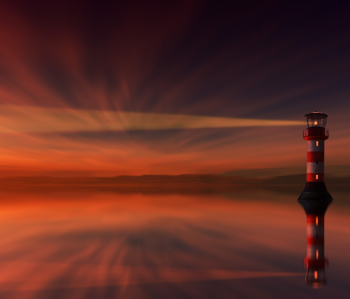 Lighthouse and evening dusk wallpaper 1200x1024