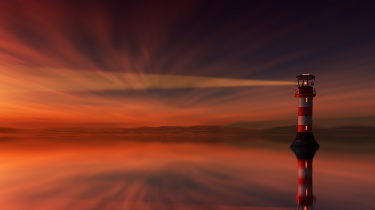 Screenshot №1 pro téma Lighthouse and evening dusk 1280x720