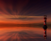 Fondo de pantalla Lighthouse and evening dusk 176x144