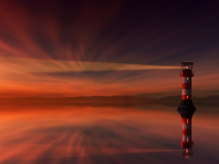 Lighthouse and evening dusk wallpaper 320x240