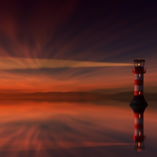 Lighthouse and evening dusk papel de parede para celular para iPad 3