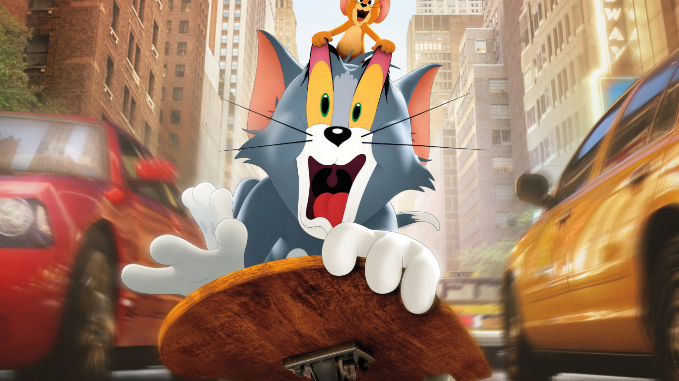 Обои Tom and Jerry Movie Poster 1366x768