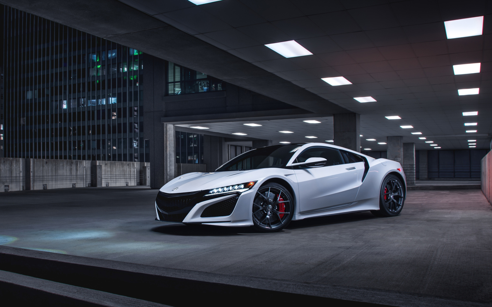 Das Acura NSX in Garage Wallpaper 1680x1050