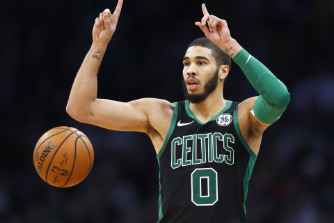 Обои Jayson Tatum in Boston Celtics 480x320