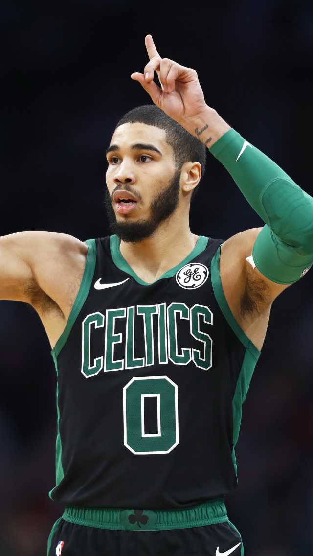 Jayson Tatum in Boston Celtics wallpaper 640x1136