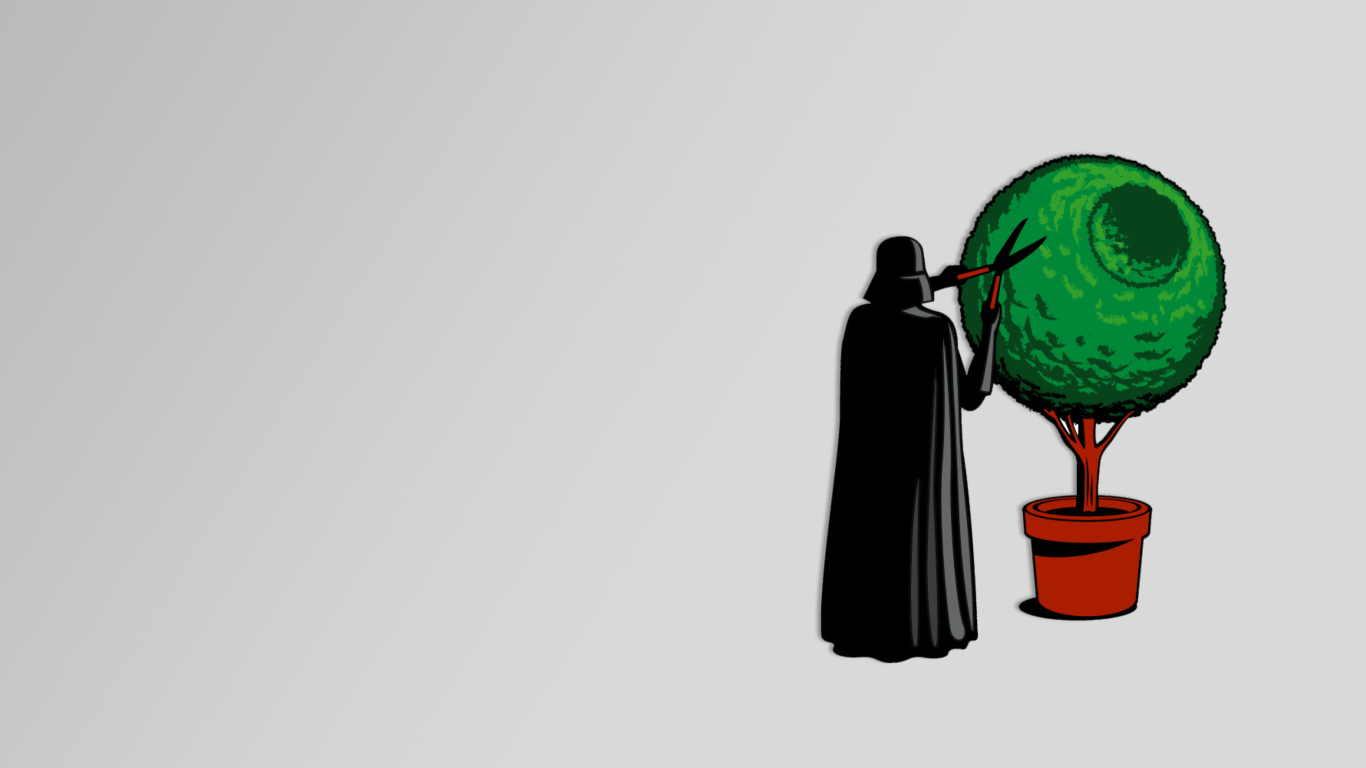 Screenshot №1 pro téma Darth Vader Funny Illustration 1366x768