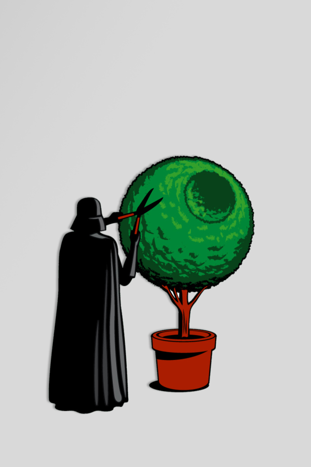 Обои Darth Vader Funny Illustration 640x960