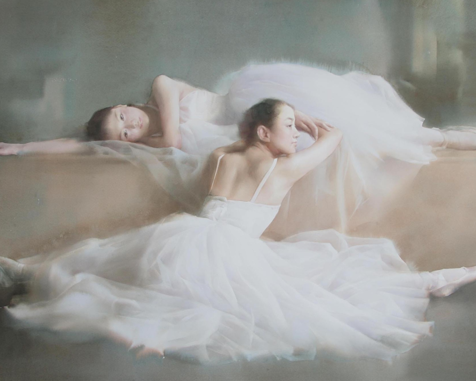 Обои Asian Ballet Watercolor Painting 1600x1280