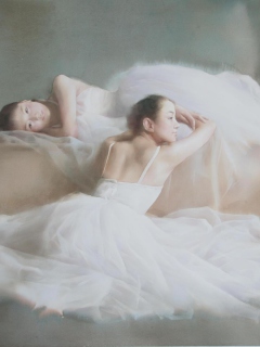 Asian Ballet Watercolor Painting screenshot #1 240x320