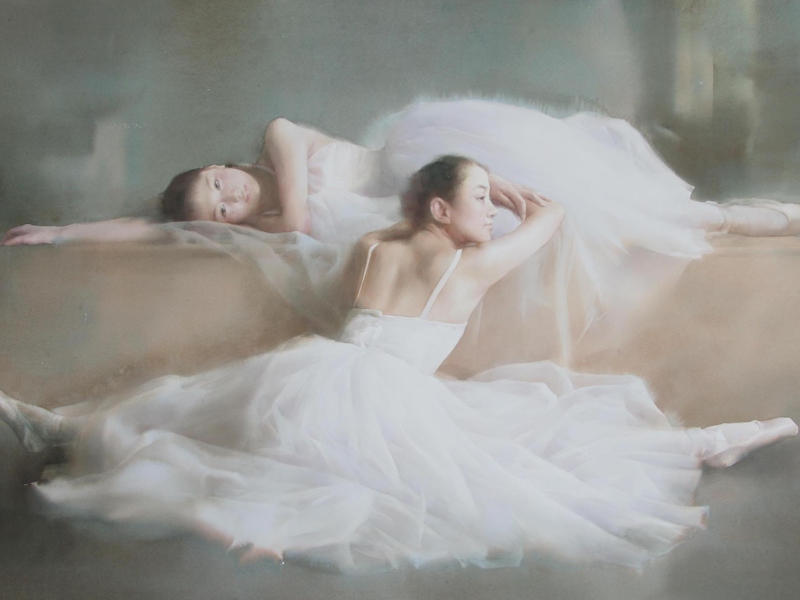Asian Ballet Watercolor Painting screenshot #1 800x600