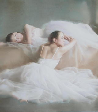 Asian Ballet Watercolor Painting - Obrázkek zdarma pro Nokia X7