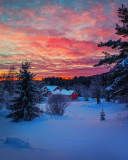 Das Amazing Winter Sunset Landscape Wallpaper 128x160
