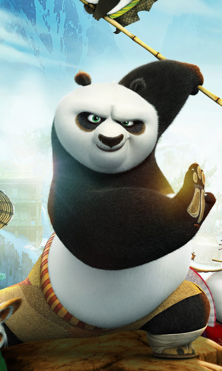 Обои Kung Fu Panda 3 768x1280