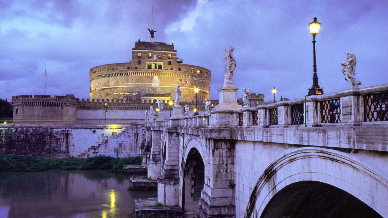 Screenshot №1 pro téma Castle Sant Angelo Bridge Rome Italy 1280x720