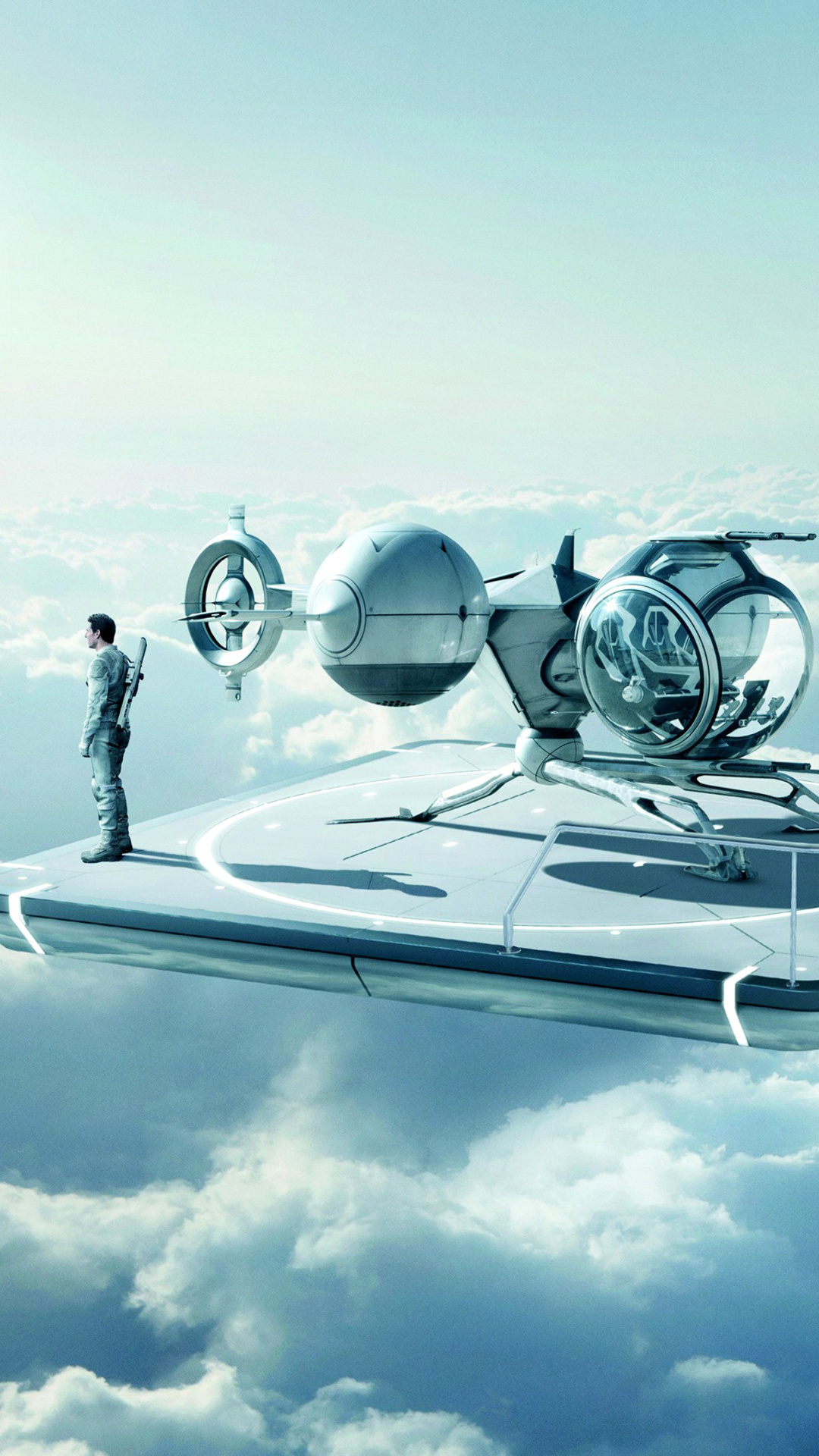 Fondo de pantalla Oblivion science fiction movie with Tom Cruise 1080x1920