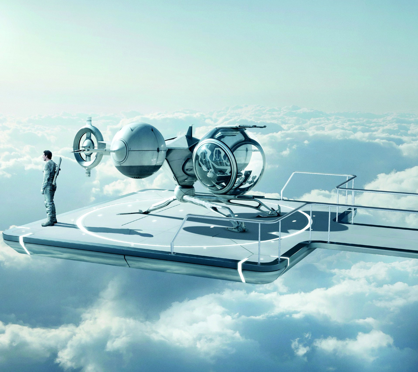 Обои Oblivion science fiction movie with Tom Cruise 1440x1280