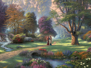 Jesus Painting By Thomas Kinkade wallpaper 320x240