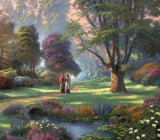 Jesus Painting By Thomas Kinkade papel de parede para celular para 1024x1024