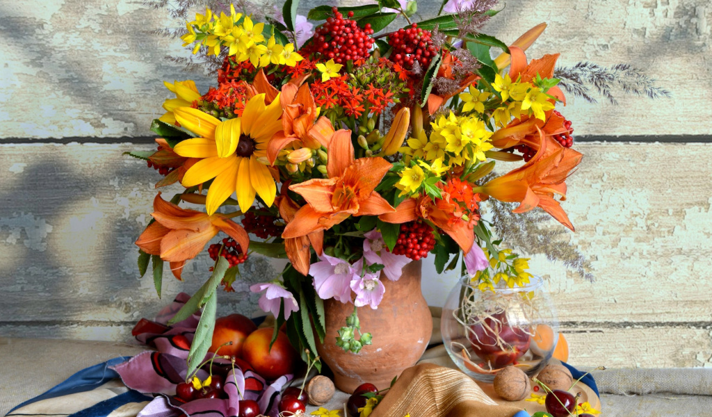 Das Autumn Bouquet Wallpaper 1024x600