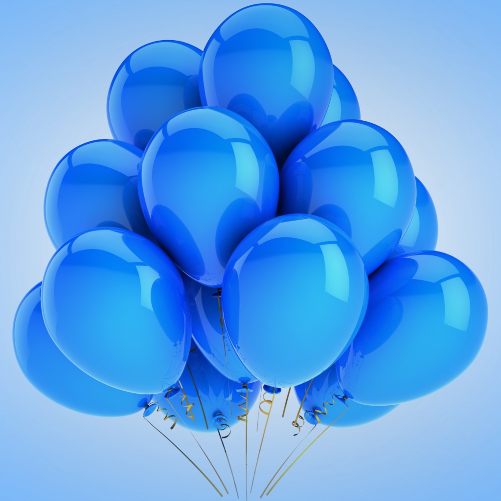 Fondo de pantalla Blue Balloons 1024x1024