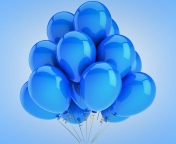 Das Blue Balloons Wallpaper 176x144