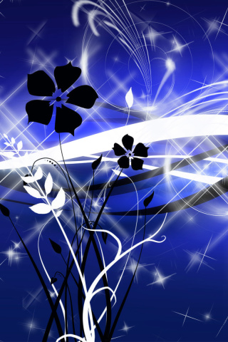 Fondo de pantalla Blue Art Lines for Template 320x480