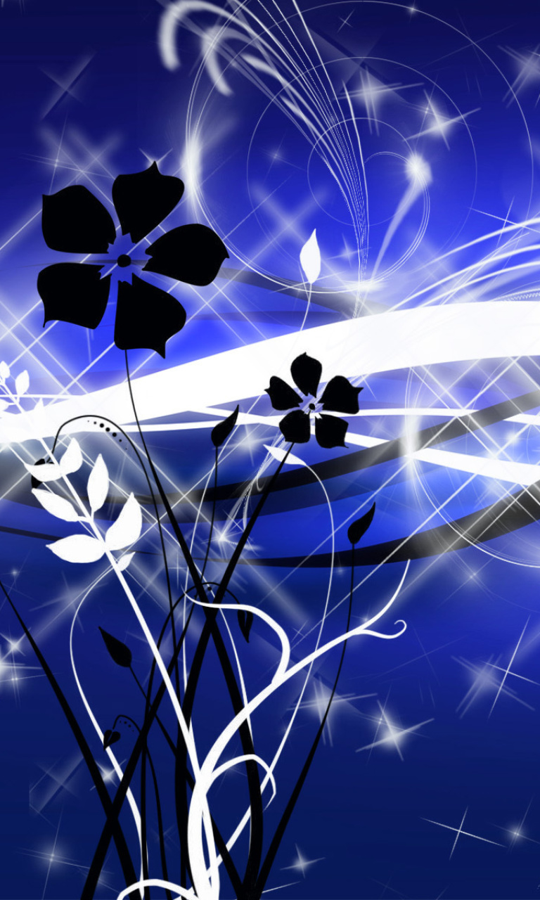 Das Blue Art Lines for Template Wallpaper 768x1280