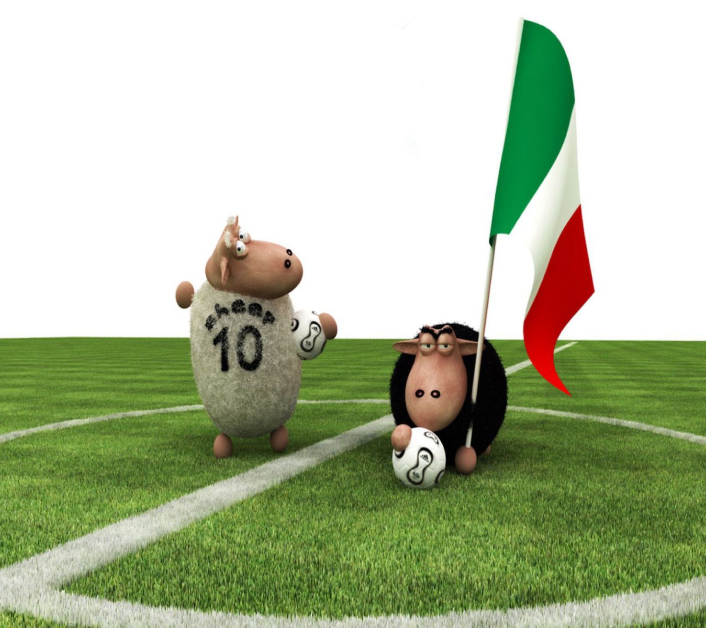Fondo de pantalla Sheep Playing Football 1440x1280