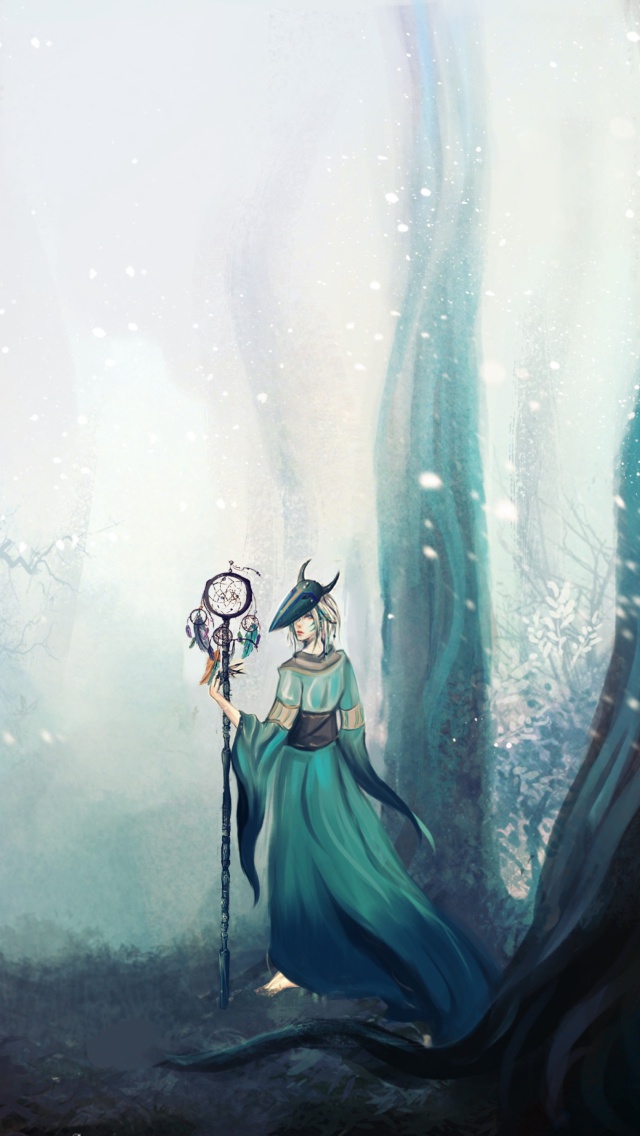 Fairy in Enchanted forest wallpaper 640x1136