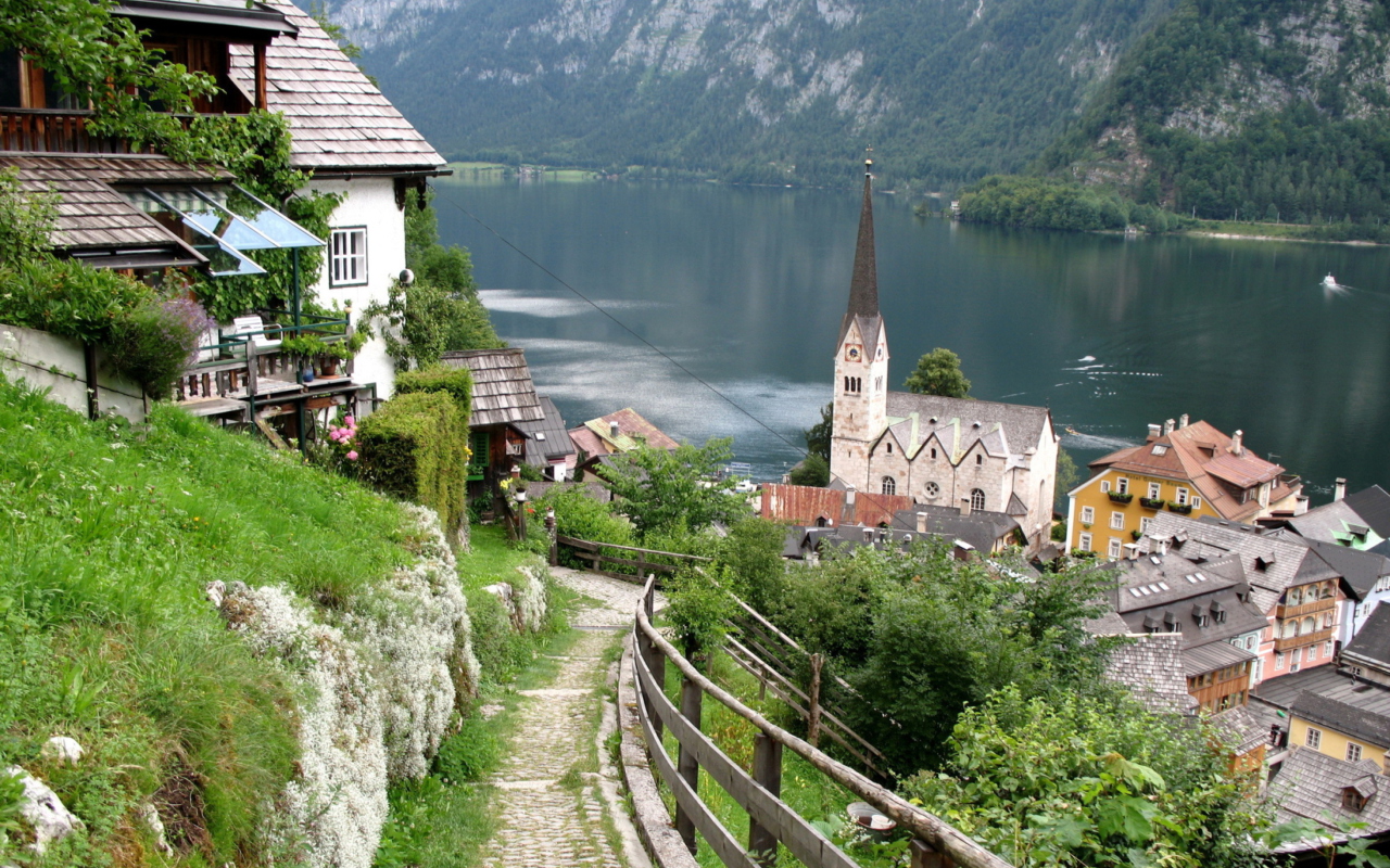 Fondo de pantalla Austria - Lake Hallstatt 1280x800