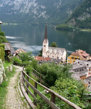 Austria - Lake Hallstatt papel de parede para celular para iPhone 5