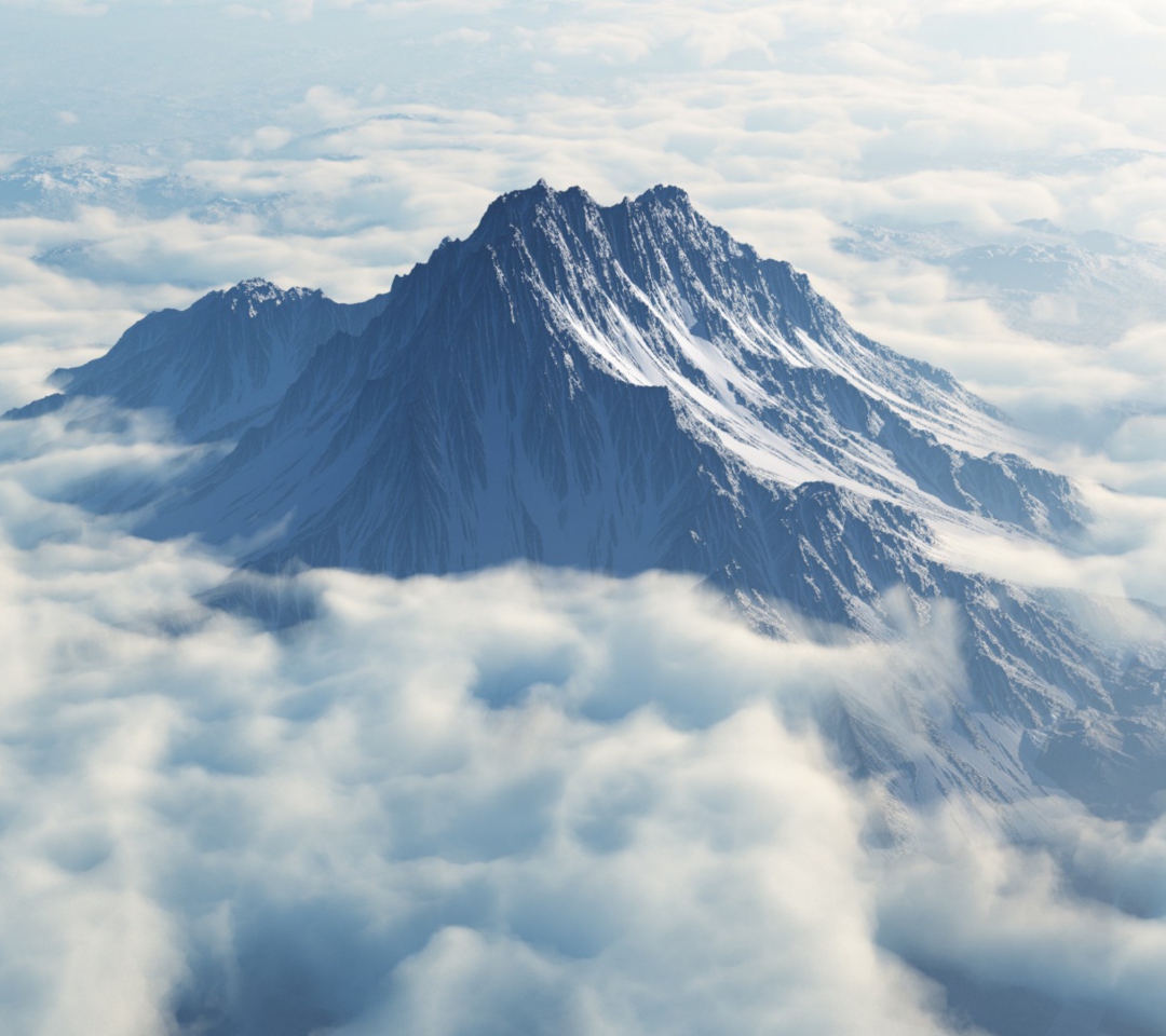 Обои Mountain In Clouds 1080x960