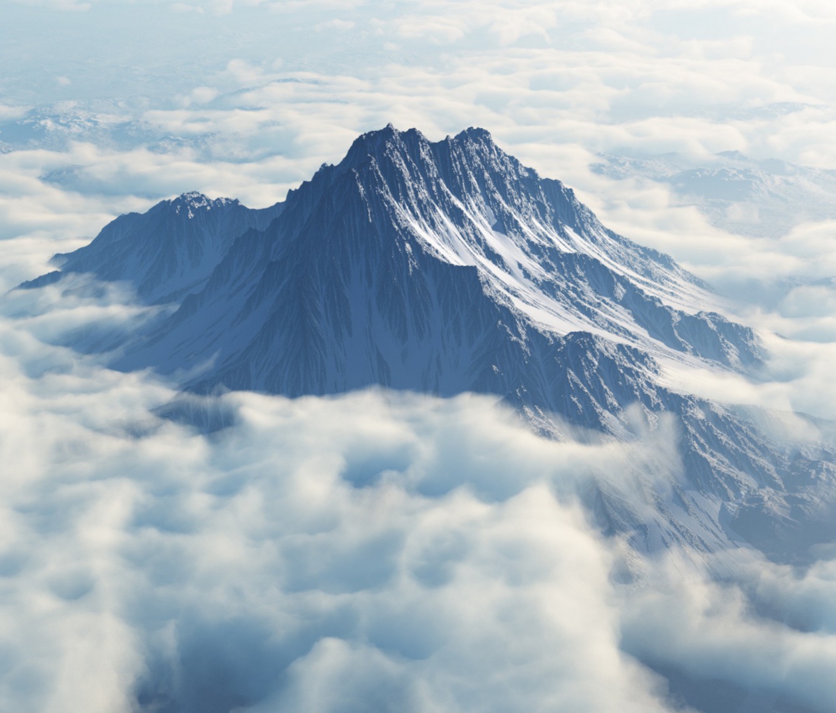 Обои Mountain In Clouds 1200x1024