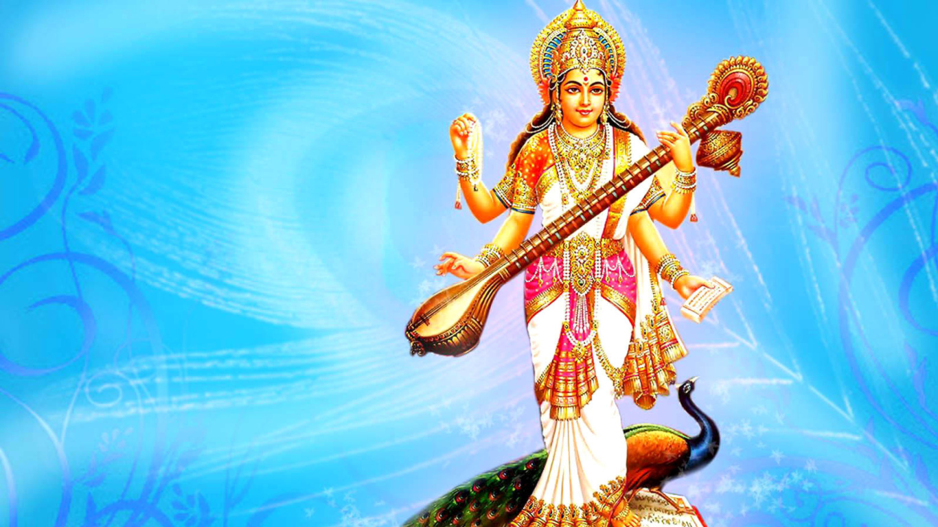 Sfondi Saraswati Hindu Goddess 1366x768