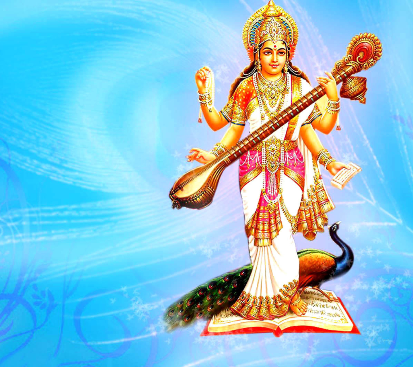 Das Saraswati Hindu Goddess Wallpaper 1440x1280