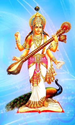 Das Saraswati Hindu Goddess Wallpaper 240x400