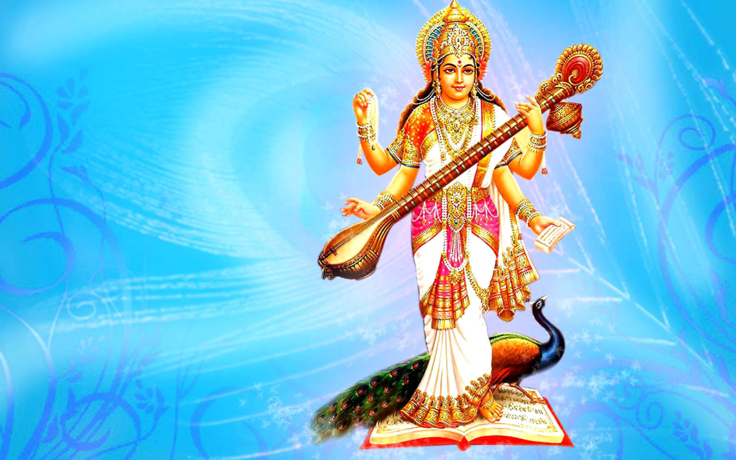 Обои Saraswati Hindu Goddess 2560x1600